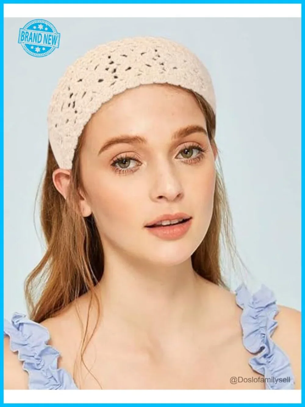 Boho Crochet Tie-Up Headband Handmade Knit Hair Bandana Adjustable
